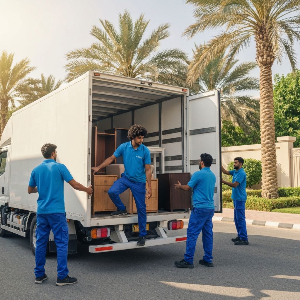 Professional movers loading furniture into truck